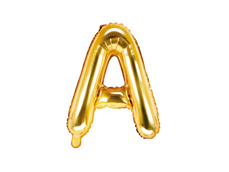 Balon foliowy litera A złoty pusty 35cm