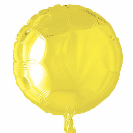 Balon helowy okrągły żółty 46 cm pusty