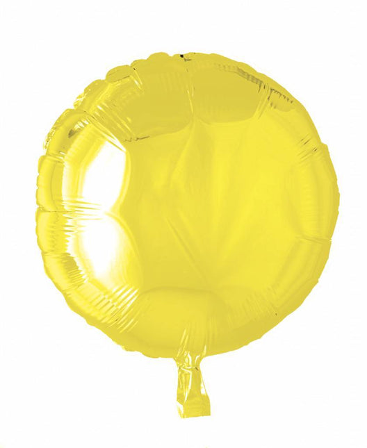 Balon helowy okrągły żółty 46 cm pusty