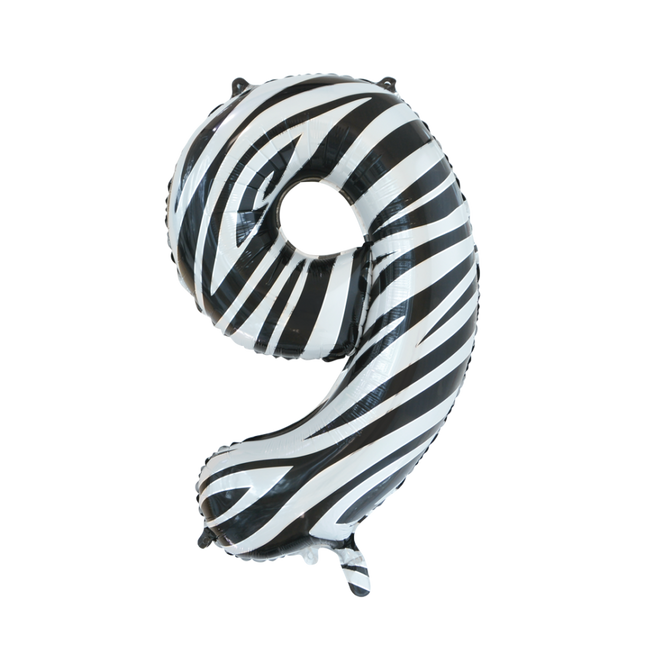 Balon foliowy Figurka 9 Zebra XL 86cm pusty