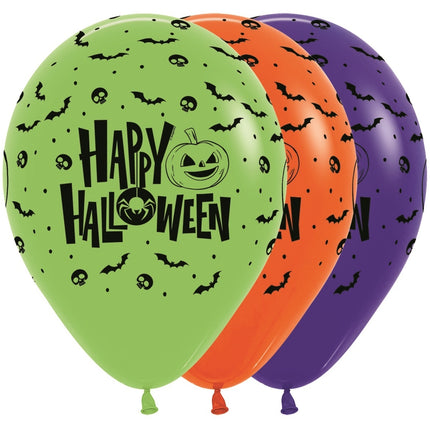 Balony Happy Halloween Color Mix 30cm 25szt