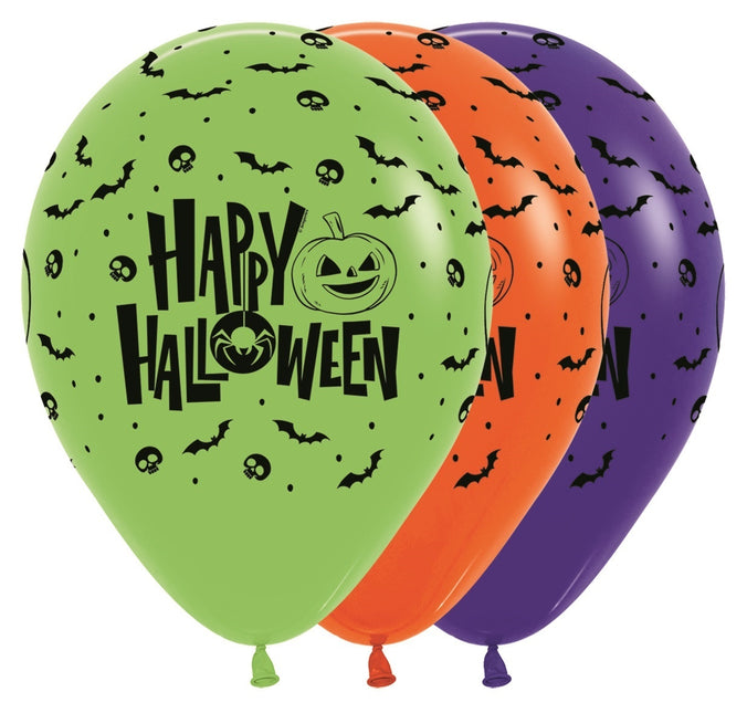 Balony Happy Halloween Color Mix 30cm 25szt