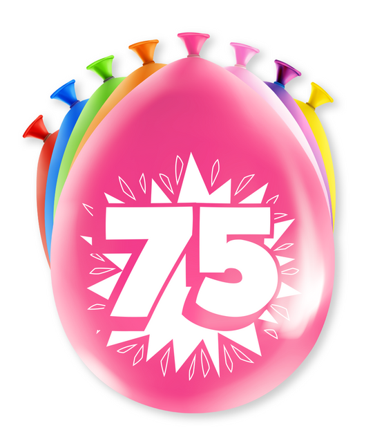 Balony 75 lat Hurra 30cm 8szt