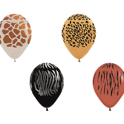 Balony Animal Print Metallic Ink 12cm 50szt