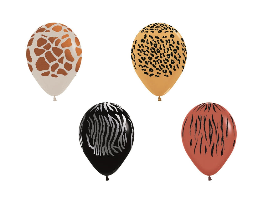 Balony Animal Print Metallic Ink 12cm 50szt