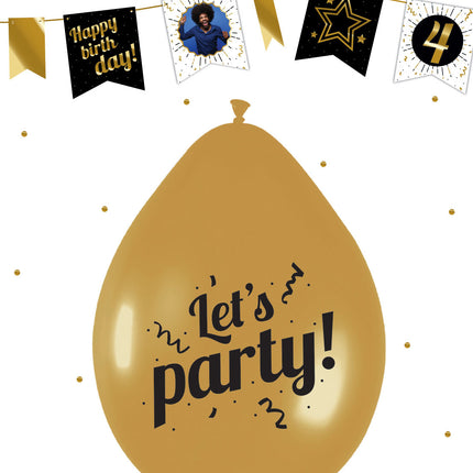 Balony Let'S Party Gold 30cm 6szt