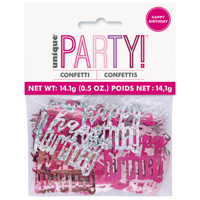 Happy Birthday Confetti Pink 14gr