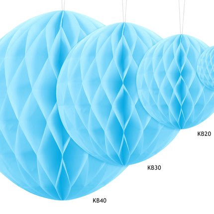 Kula w kształcie plastra miodu jasnoniebieska 40 cm