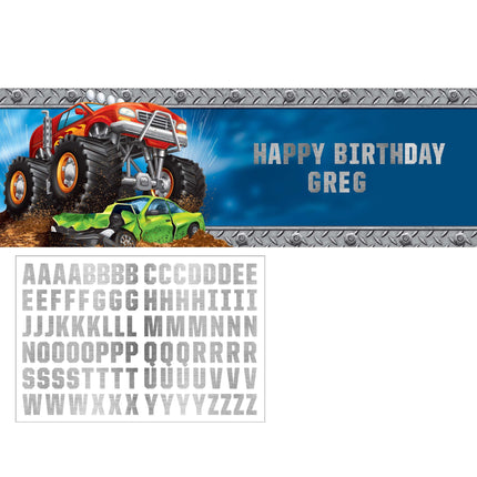 Baner Monster Truck z możliwością personalizacji 1,5 m