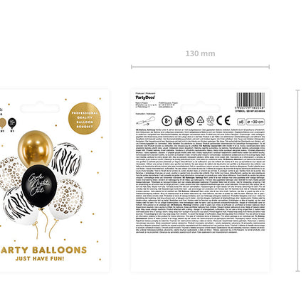 Balony z nadrukiem zwierząt 30cm 6szt