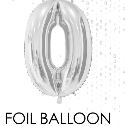 Balon foliowy Figurka 0 Srebrny 66cm