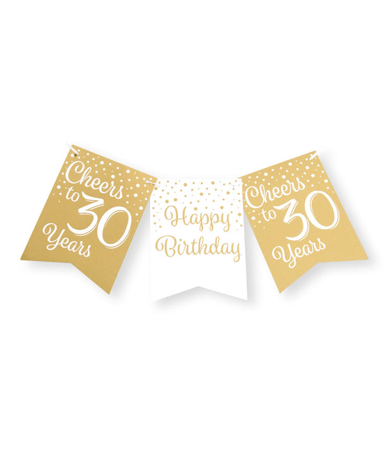 Banner 30 Years Gold White 6m