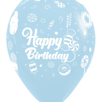 Balony Happy Birthday Sweet Pastel Matte Mix 30cm 25szt