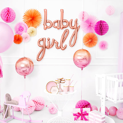 Zestaw balonów z literami Baby Rose Gold Pusty 75,5 cm