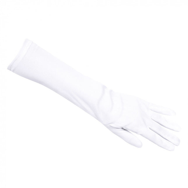 Białe rękawiczki długie