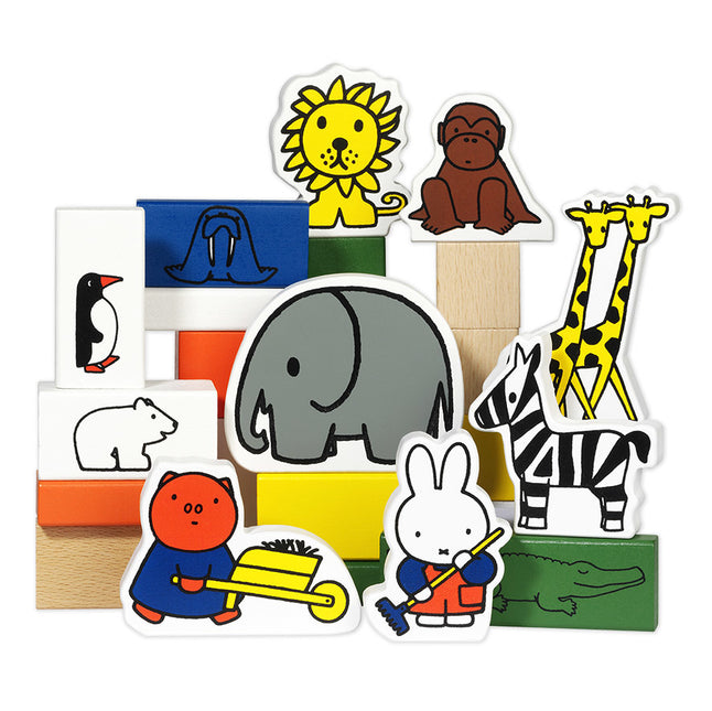 Drewniane klocki Miffy Zoo