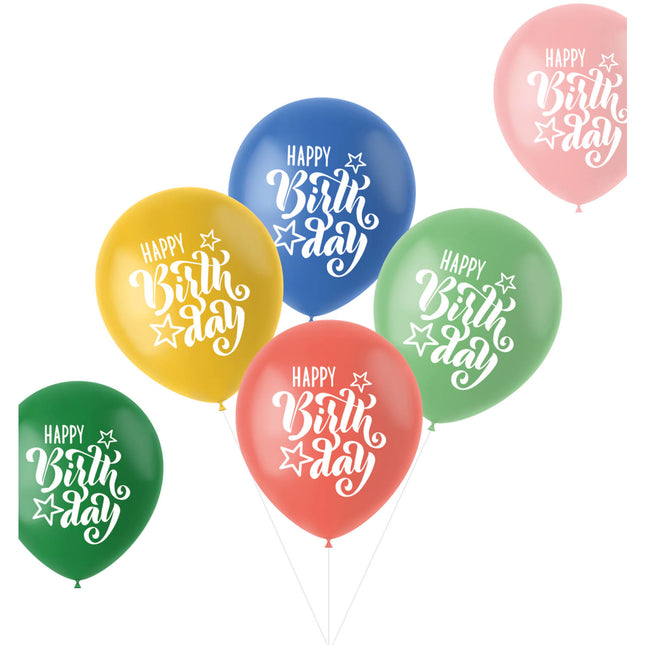 Balony Happy Birthday 33cm 6szt