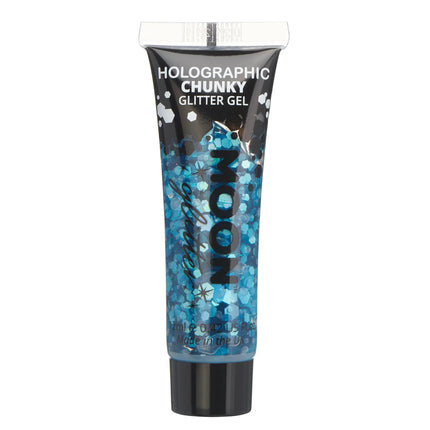 Moon Glitter Holographic Chunky Glitter Gel Blue 12ml