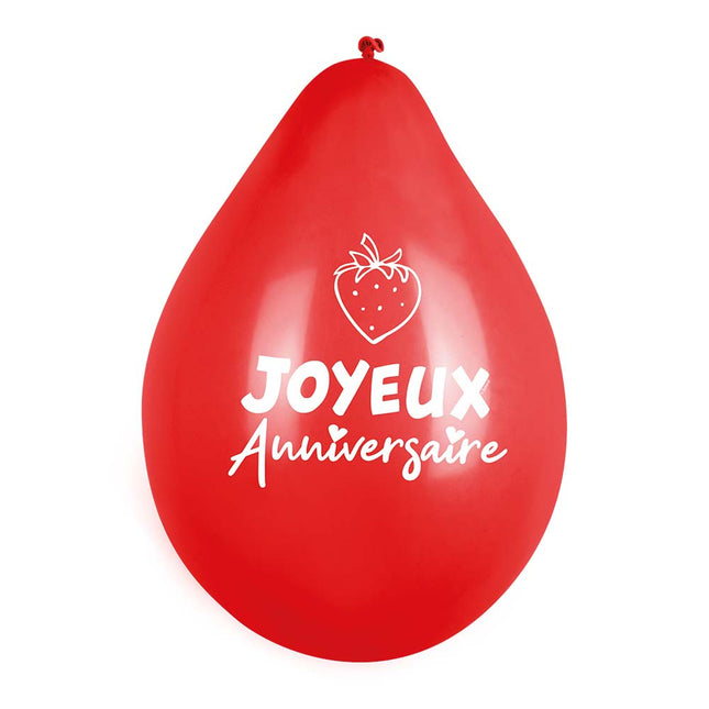 Balony Fruit Joyeux Anniversaire 25cm 6szt.