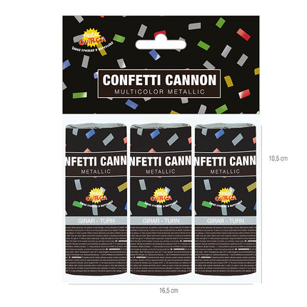 Conffeti Cannon Multicoloured 10.5cm 3szt.