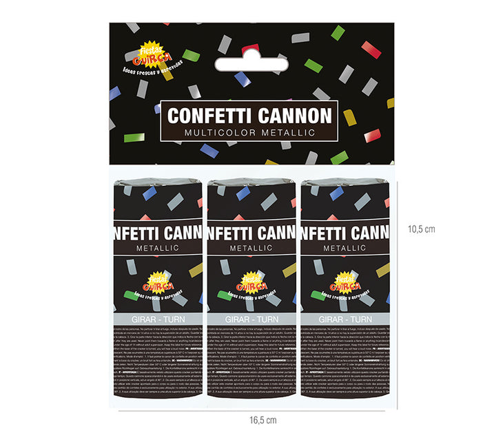 Conffeti Cannon Multicoloured 10.5cm 3szt.