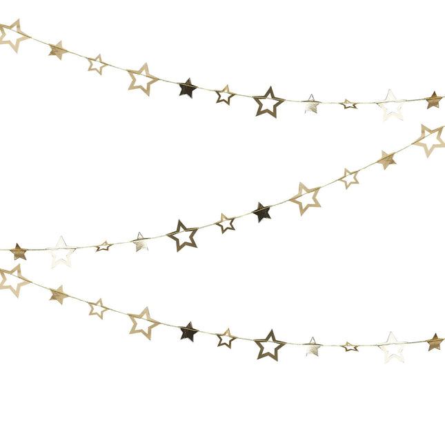 Golden Garland Stars 5m