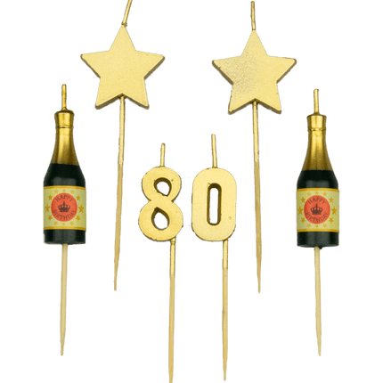 Świece 80 Years Champagne 17,5 cm