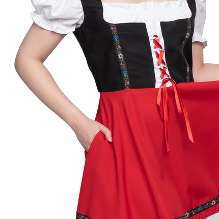 Oktoberfest Dirndl Dress Oktoberfest Black Red Ladies