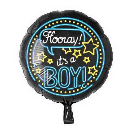 Urodzinowy balon helowy It's a Boy Neon 46cm pusty