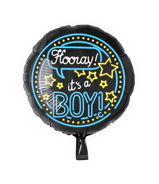 Urodzinowy balon helowy It's a Boy Neon 46cm pusty