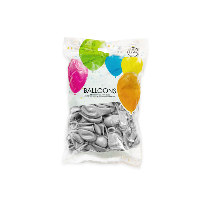 Balony srebrne metaliczne 13cm 100szt