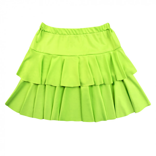 Zielona mini spódniczka z falbanami