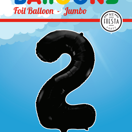 Balon foliowy Figurka 2 Czarny XL 86cm pusty