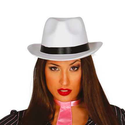 Gangster Hat White Deluxe