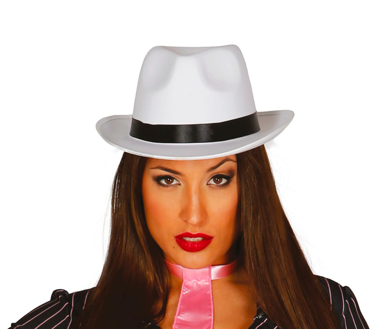 Gangster Hat White Deluxe