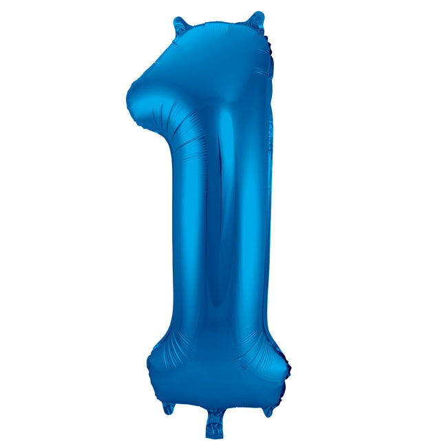 Balon foliowy Figurka 1 Niebieski metaliczny XL 86 cm pusty