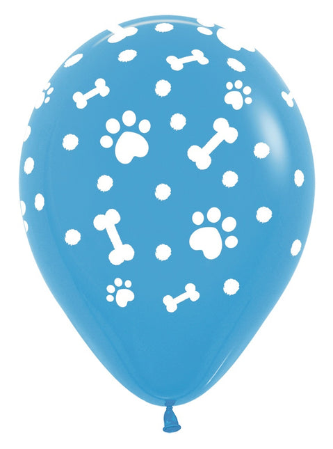 Balony Paw Prints Boy Mix 30cm 25szt