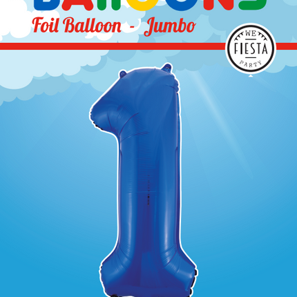 Balon foliowy Figurka 1 Niebieski XL 86 cm pusty