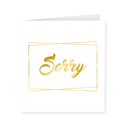 Karta Sorry Gold White 15cm