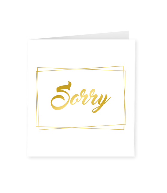 Karta Sorry Gold White 15cm