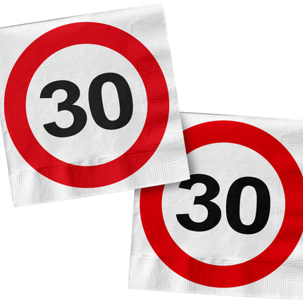 Serwetki 30 Years Traffic Sign Square 33cm 20szt