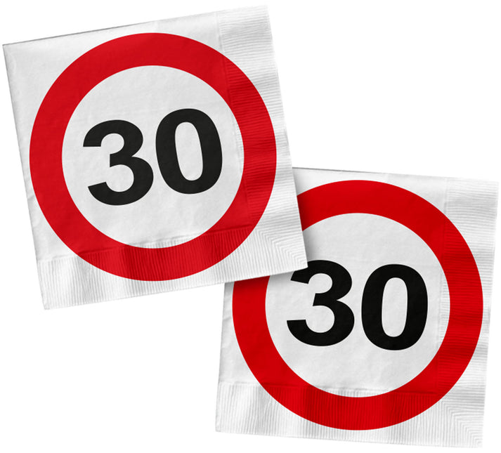 Serwetki 30 Years Traffic Sign Square 33cm 20szt