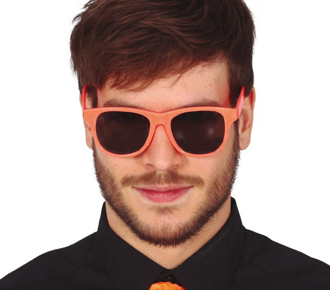 Neonowe pomarańczowe okulary