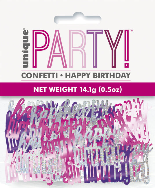 Happy Birthday Table Confetti Pink 11 gr