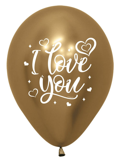 Balony I Love You Sparkly Reflex Mix 30cm 25szt