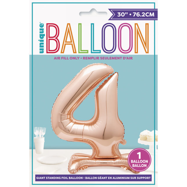 Balon foliowy Figurka 4 Rose Gold Standard 76 cm