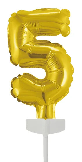 Złoty topper na tort 5 lat Balon foliowy 12,5 cm