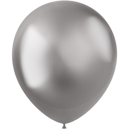 Balony srebrne chrom 33cm 10szt