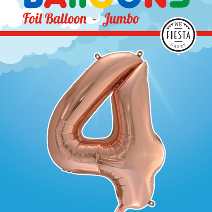 Balon foliowy Figurka 4 Rose Gold XL 86cm pusty