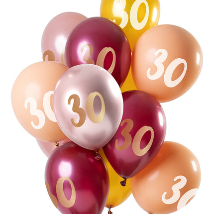 Balony 30 lat różowe 30cm 12szt